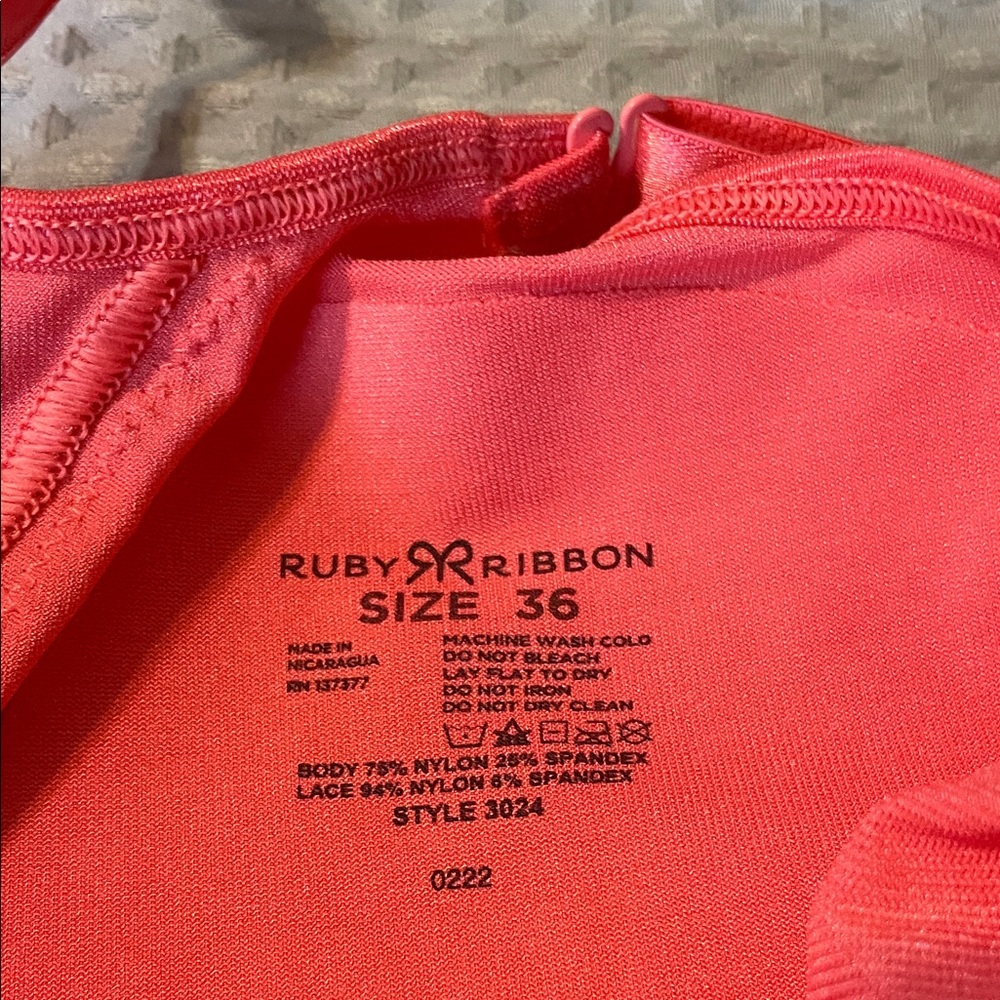 Ruby Ribbon Peach Lace Cami - Picture 3 of 8